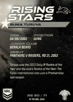 2024 NRL Traders Titanium - Rising Stars #RS50 Sunia Turuva Back